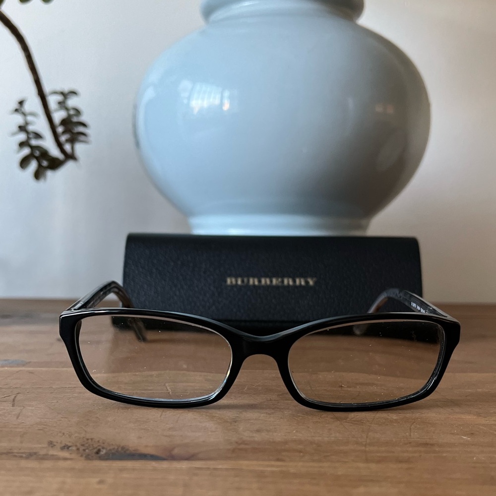 Burberry Eyeglasses Frames Style 2073 Black Plaid Detail - Picture 2 of 8